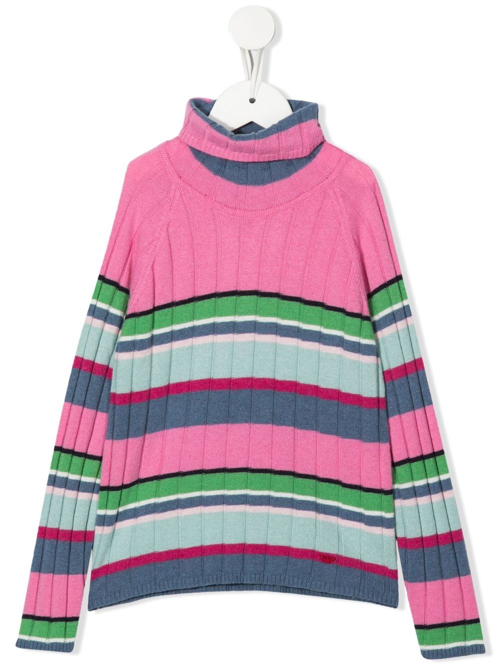 Emporio Armani Kids striped roll-neck jumper - Pink