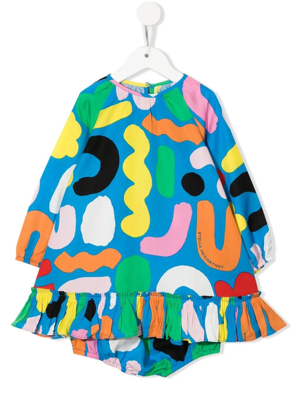 

Stella McCartney Kids vestido con estampado abstracto - Azul