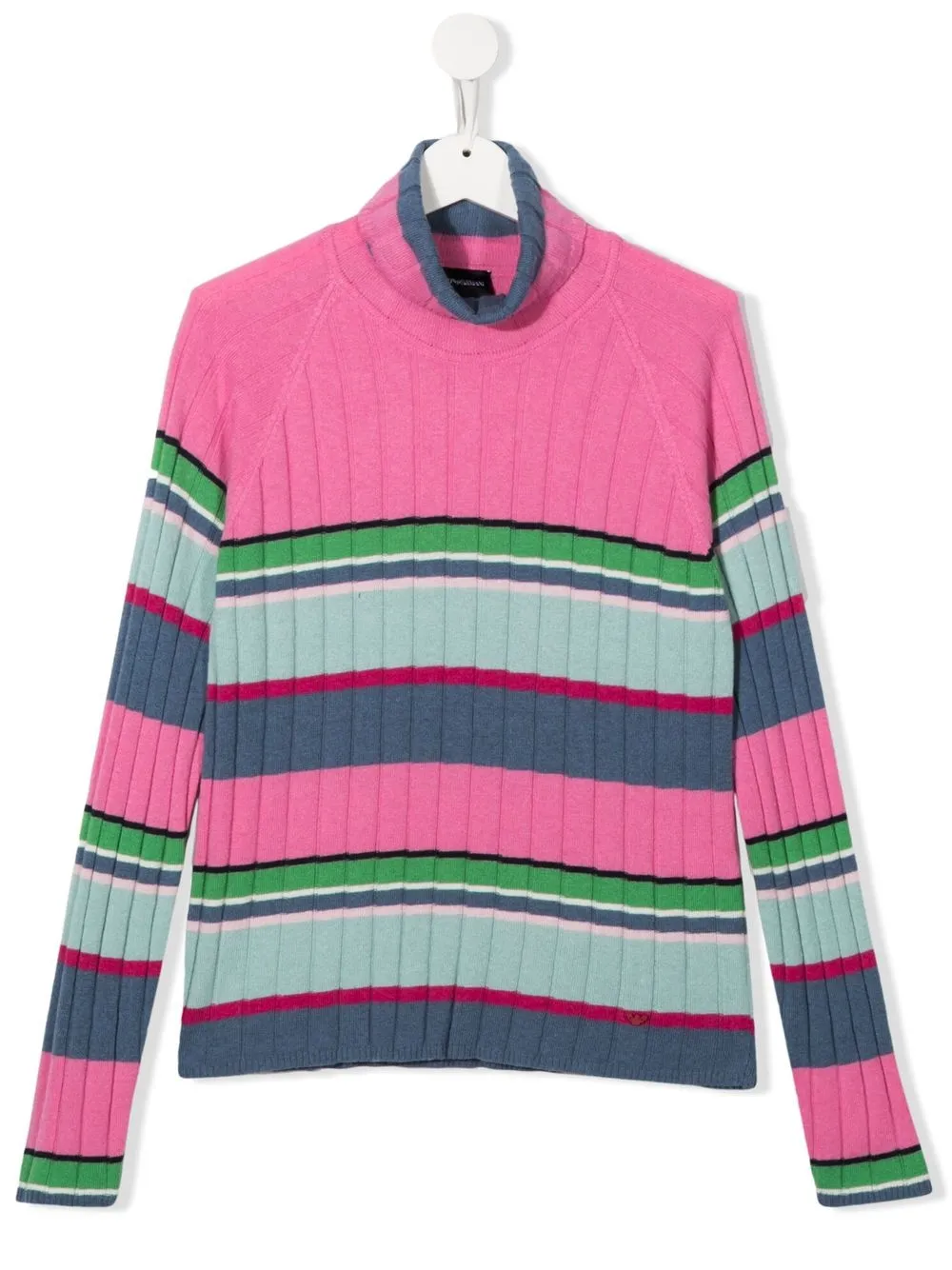 

Emporio Armani Kids suéter con rayas estampadas y cuello vuelto - Rosado
