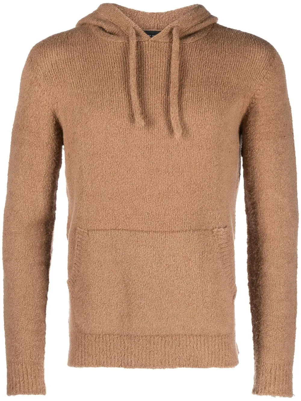 Roberto Collina pouch-pocket knitted hoodie - Brown