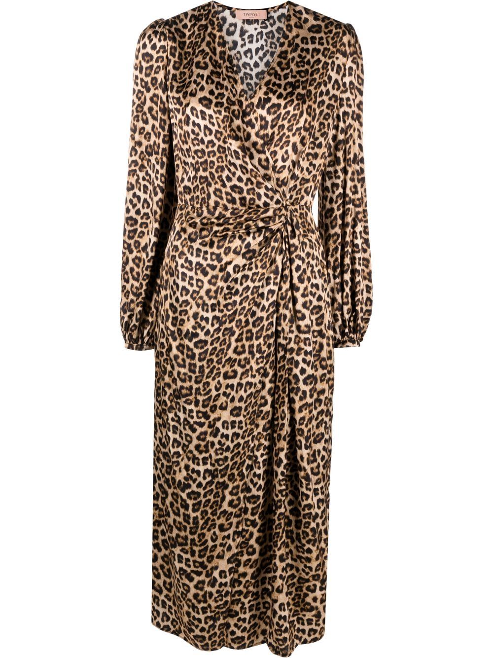 TWINSET leopard-print Draped Dress - Farfetch