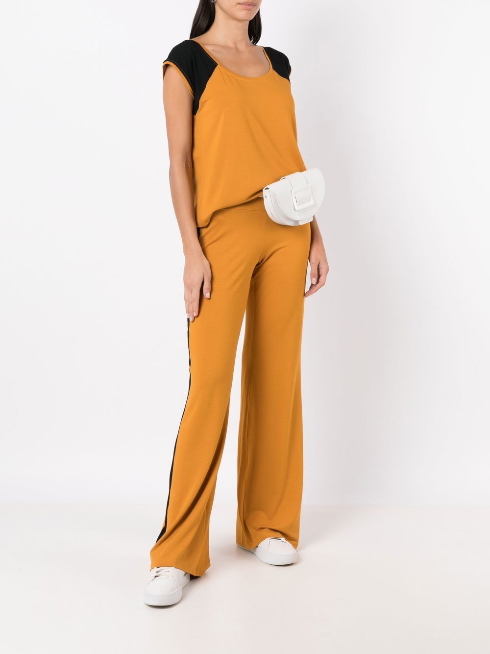 Shop Lygia & Nanny Saira Flared Jersey Trousers In Yellow