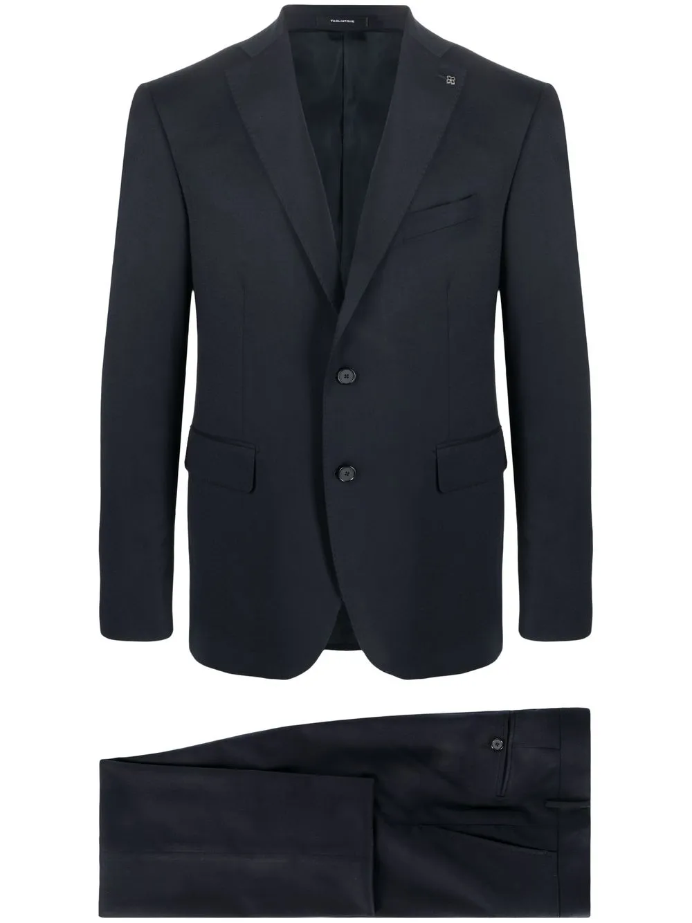 Tagliatore Fitted Single-breasted Suit Set In Blau