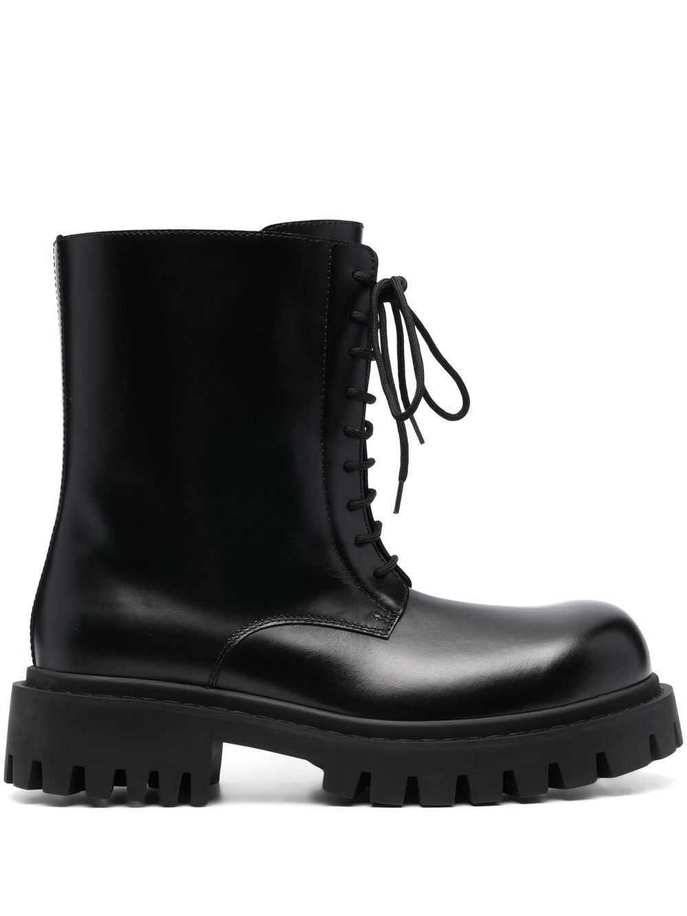 Shop Balenciaga Sergent 20mm Lace-up Boots In Black