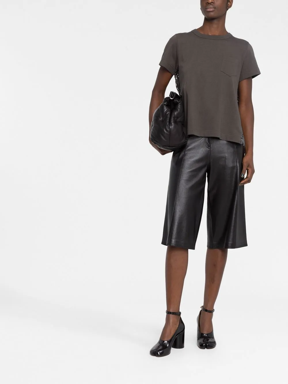 sacai T-shirt met kant - Grijs