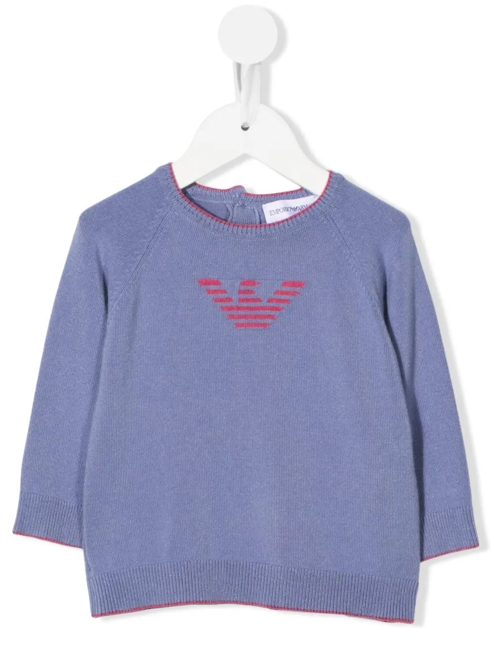 

Emporio Armani Kids top tejido con logo en intarsia - Azul