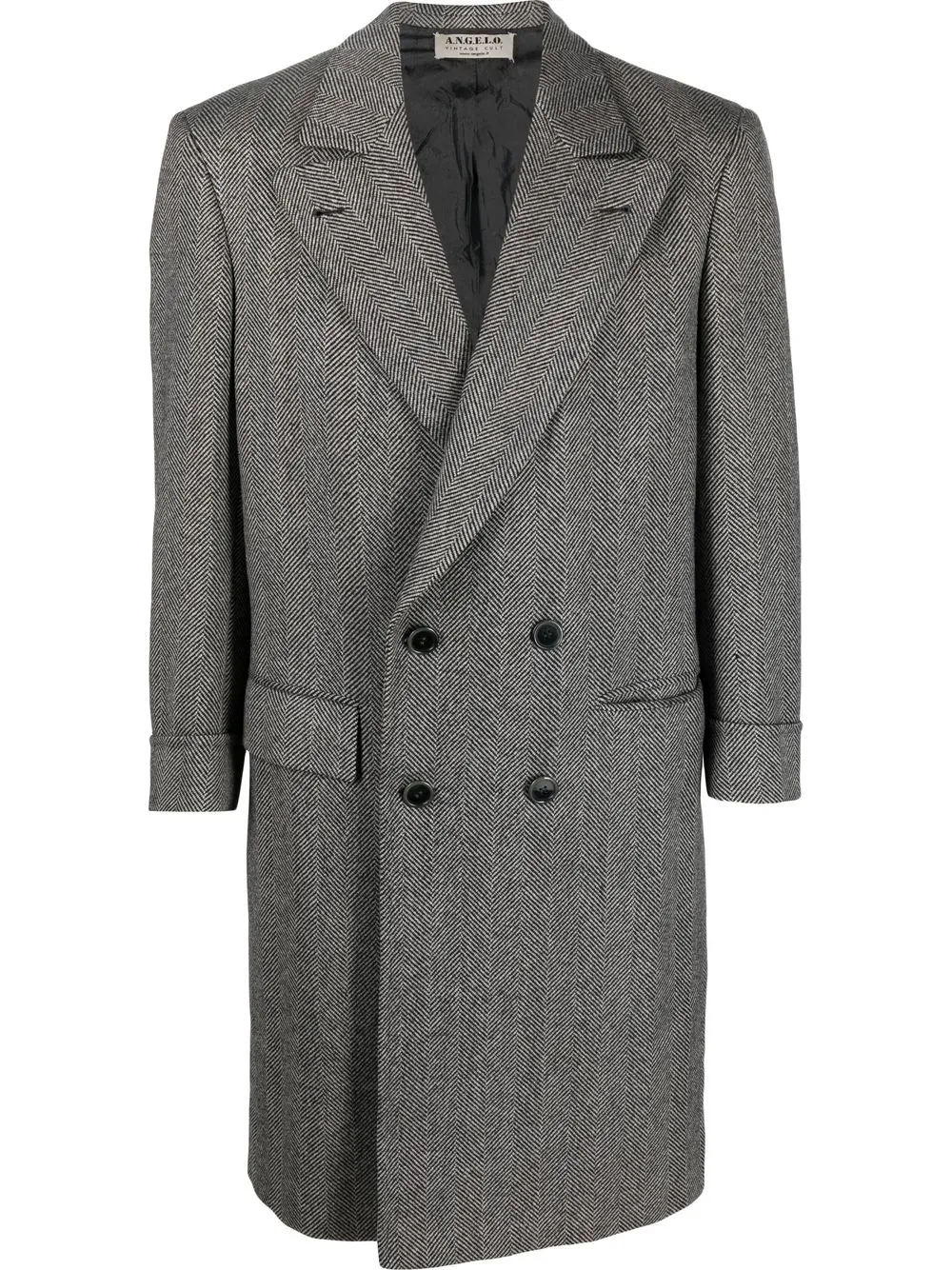 Pre-owned A.n.g.e.l.o. Vintage Cult 1970s Double-breasted Coat In Grey