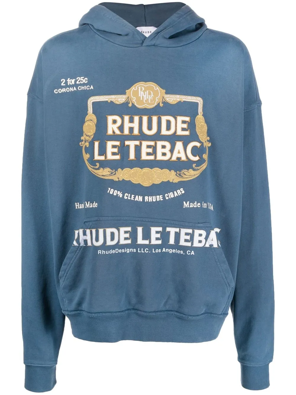 

Rhude hoodie con logo estampado - Azul