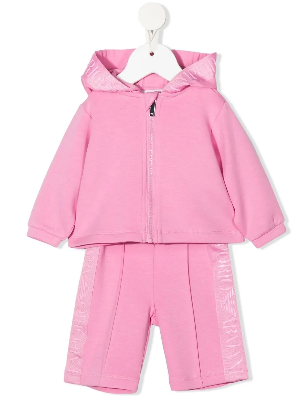 

Emporio Armani Kids traje deportivo con logo y rayas - Rosado