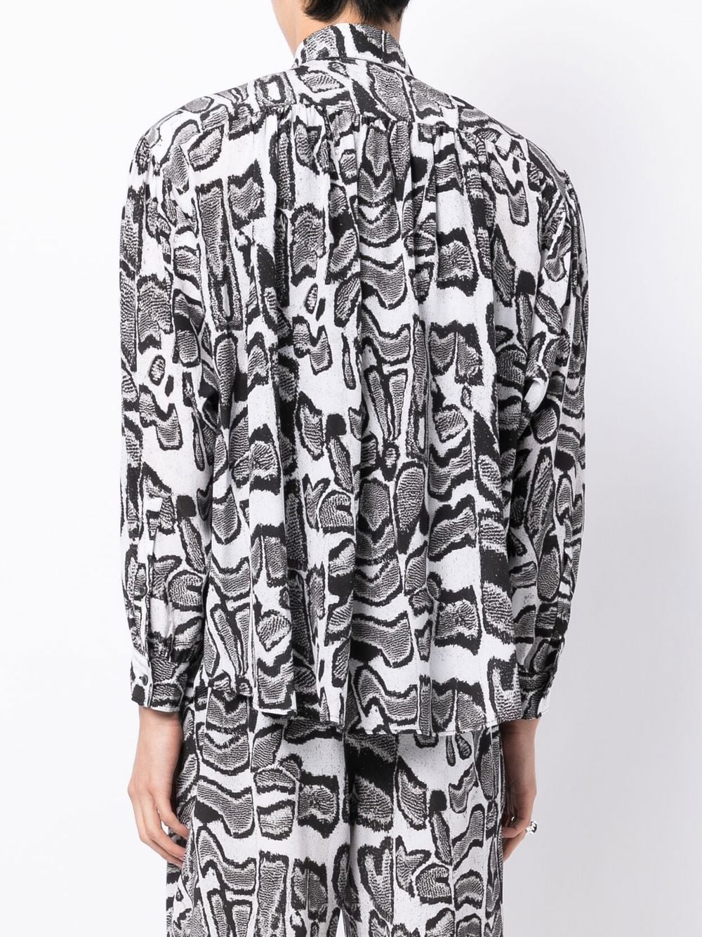 Shop Edward Crutchley Abstract-pattern Long-sleeve Shirt In White
