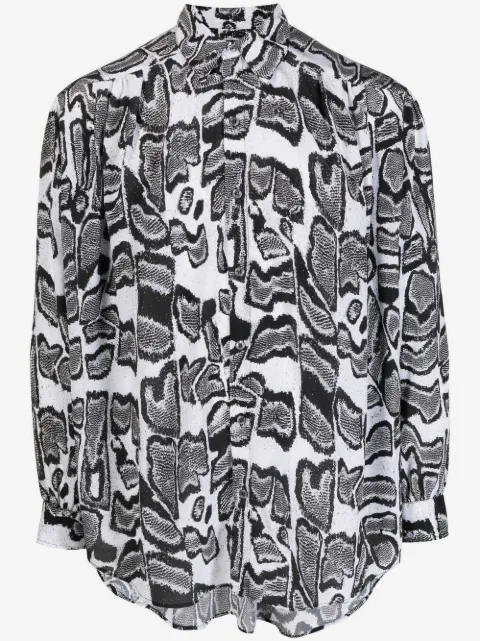 Edward Crutchley camisa manga larga con motivo abstracto