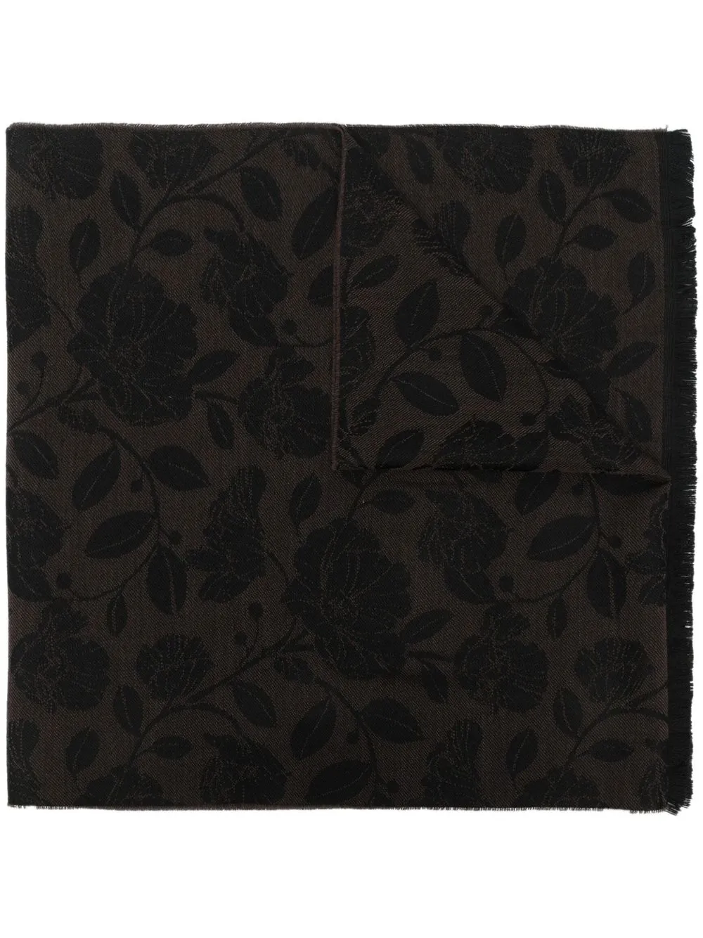 

TOM FORD floral-jacquard wool scarf - Black