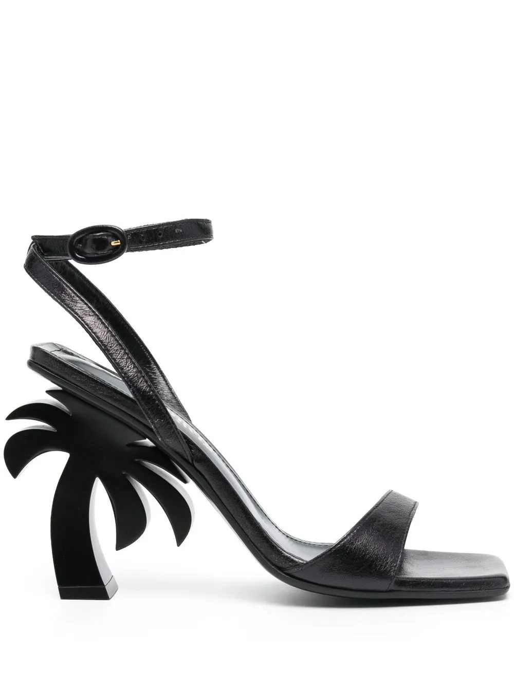 

Palm Angels Palm Tree heeled sandals - Black