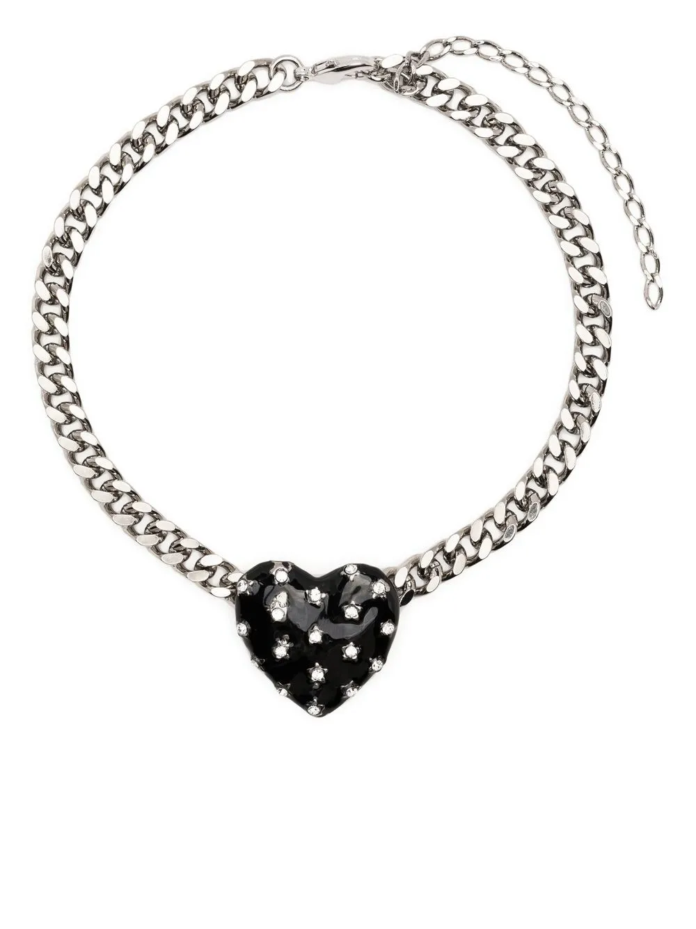 

Alessandra Rich heart-pendant choker necklace - Silver