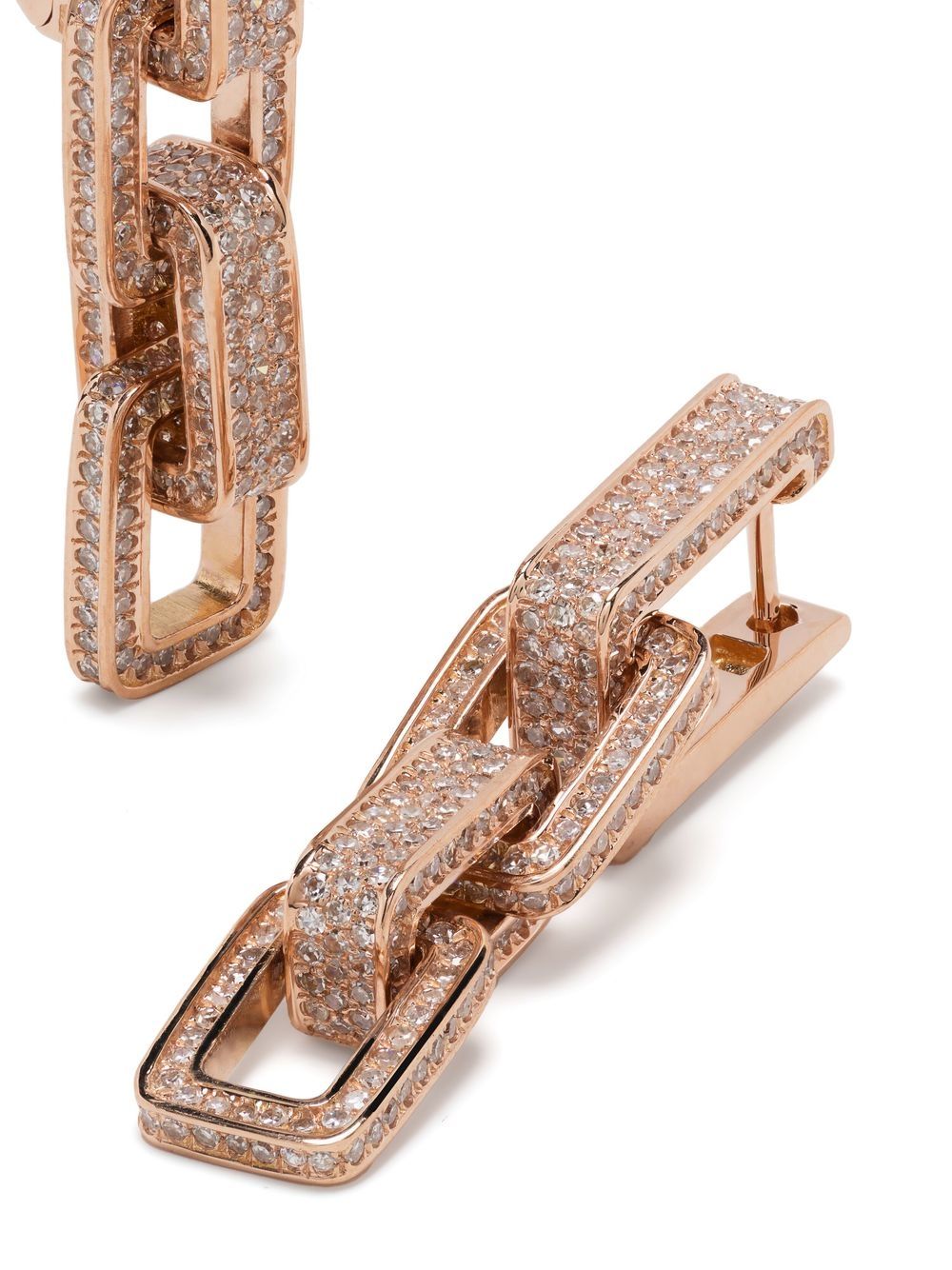 Shop Shay 18kt Rose Gold Triple Deco Diamond Earrings In Silver