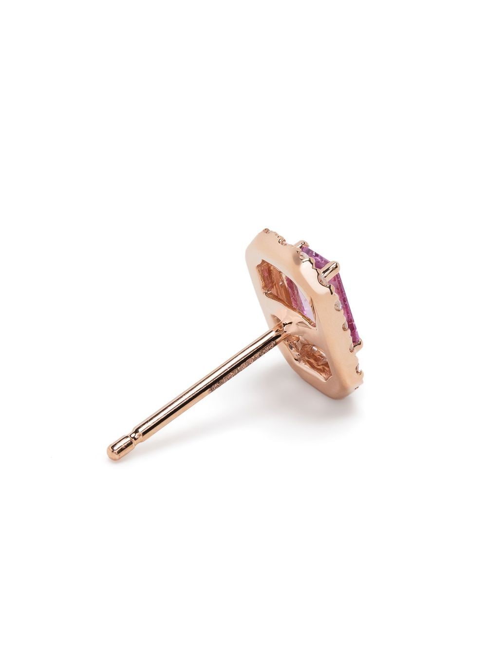 Shop Shay 18kt Rose Gold Mini Me Diamond And Sapphire Earrings In Pink