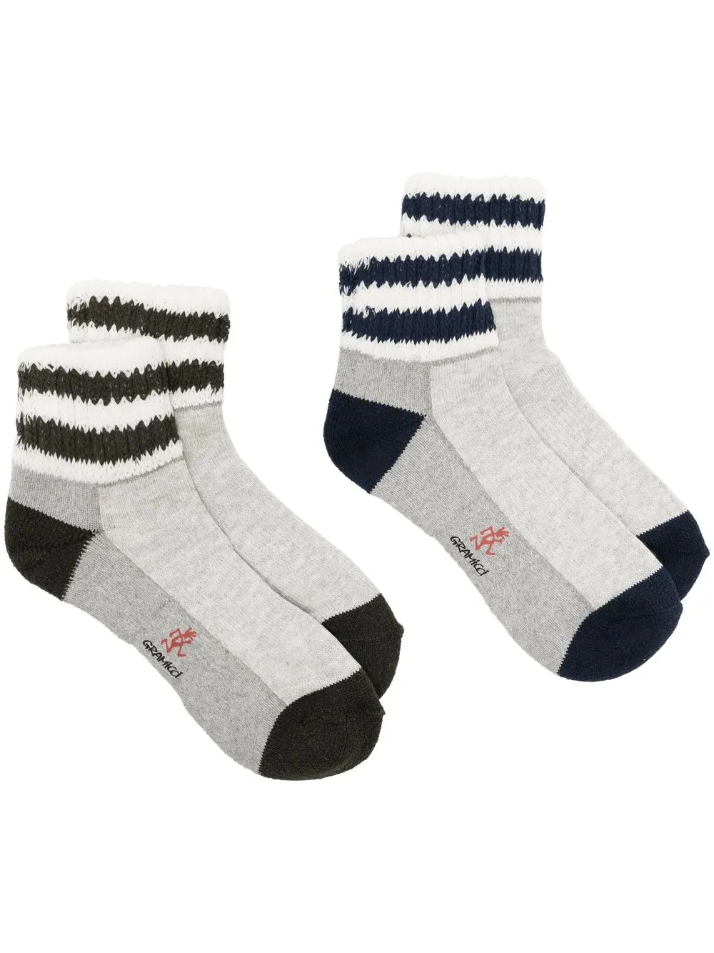 

Gramicci knitted-panel pack-of-two socks - Grey