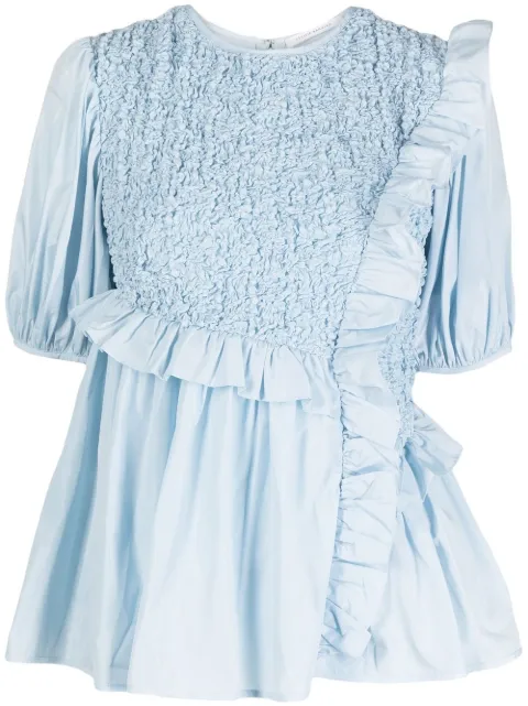 Cecilie Bahnsen frill-detail puff-sleeve blouse 