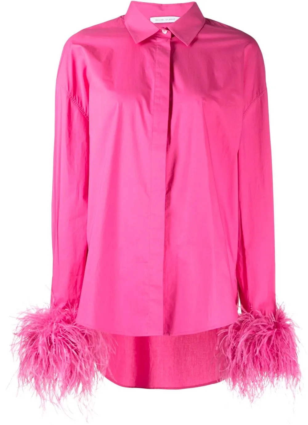 

Rachel Gilbert Lincoln feather-cuff shirt - Pink