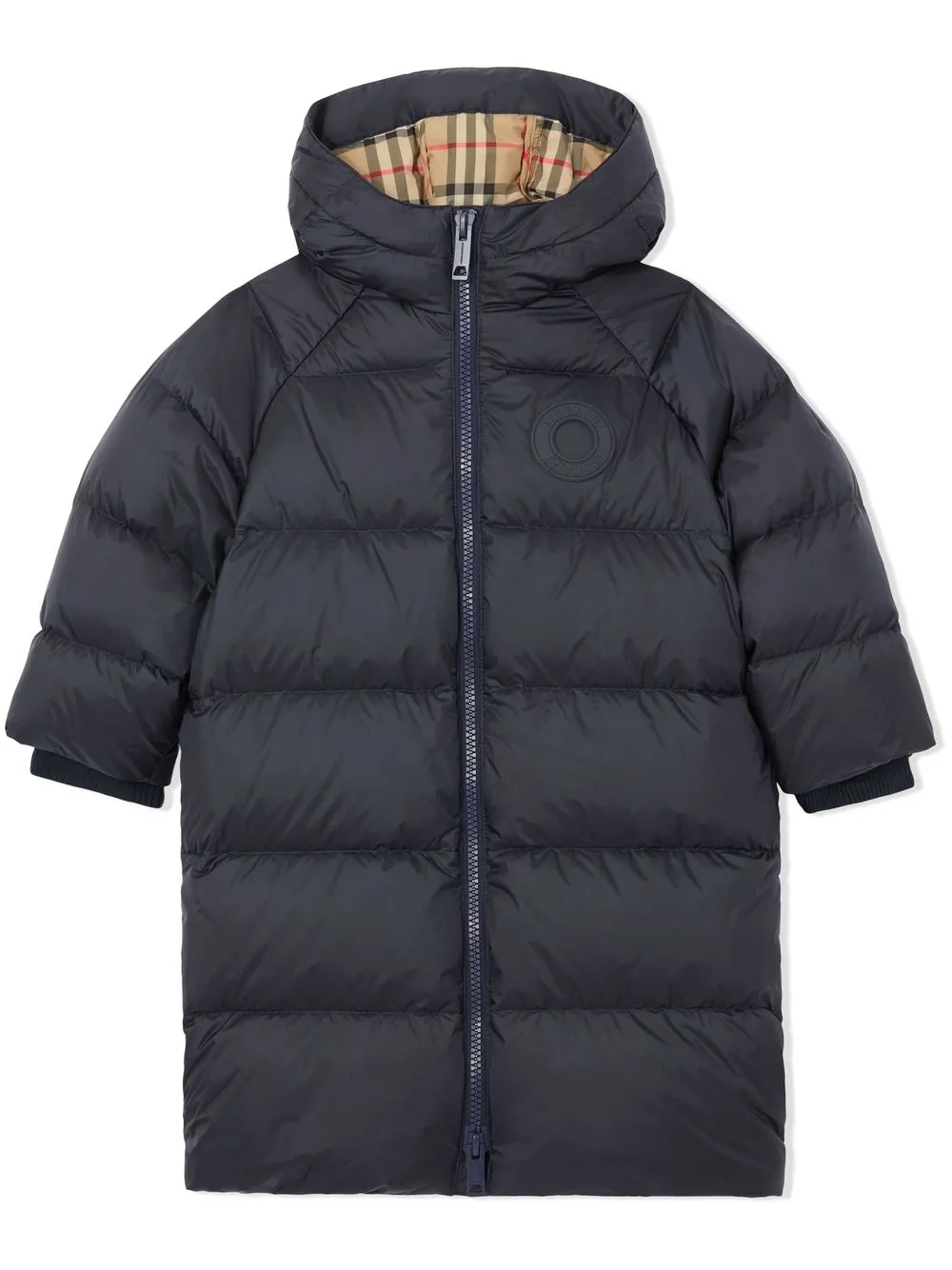 

Burberry Kids logo-embossed padded puffer coat - Blue