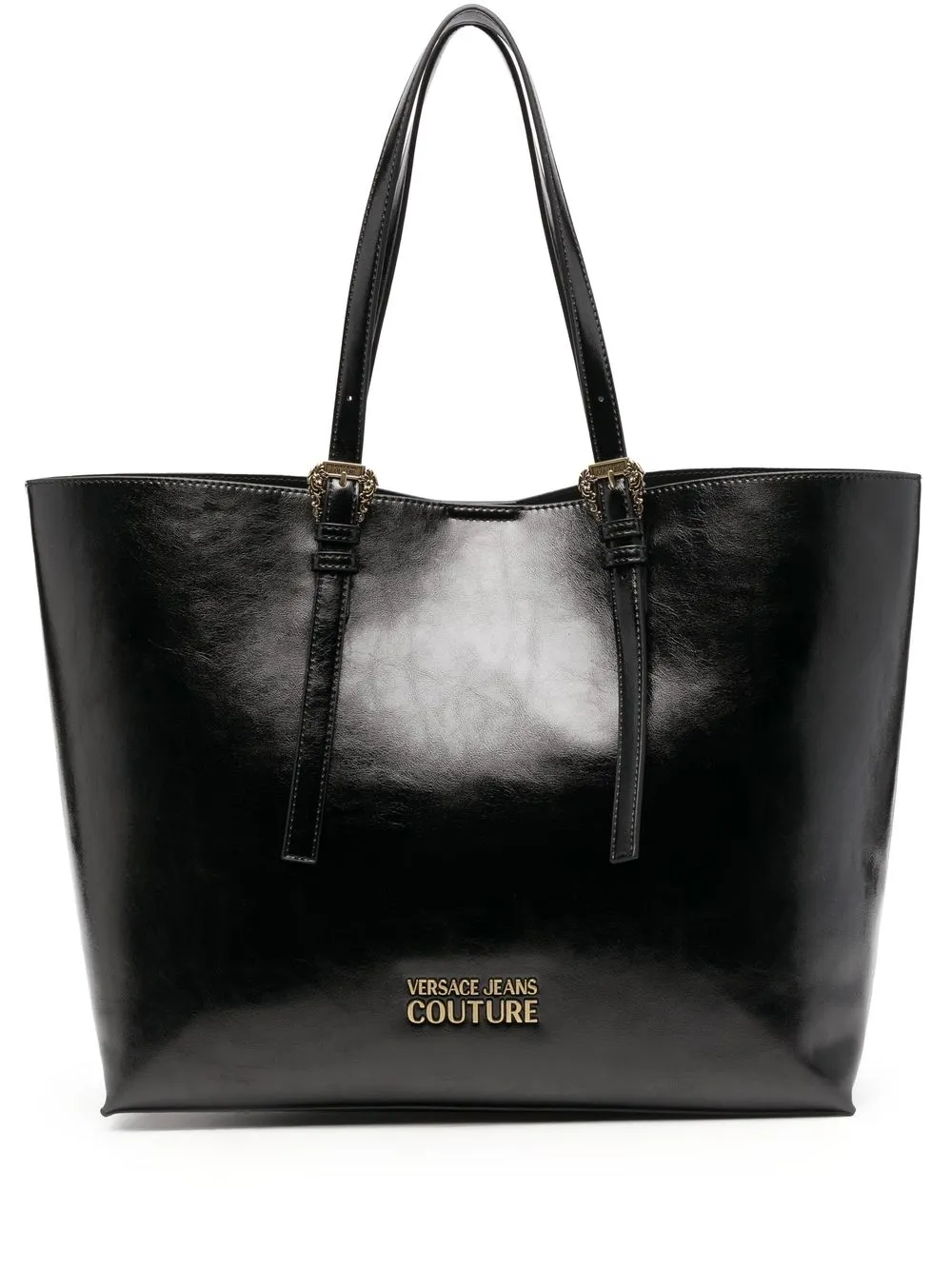 

Versace Jeans Couture tote con placa del logo grande - Negro