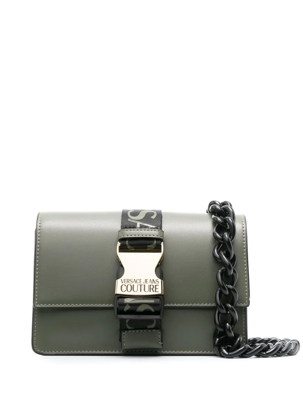 

Versace Jeans Couture interchangeable logo-tape shoulder bag - Green