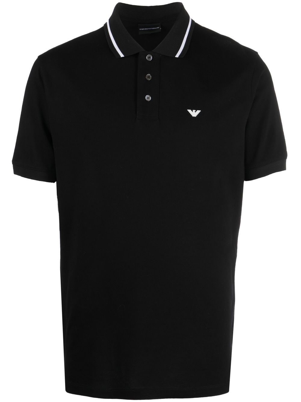 Emporio Armani Logo-patch Polo Shirt In Black | ModeSens