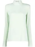 Veronique Leroy raw-cut edge long-sleeved top - Green