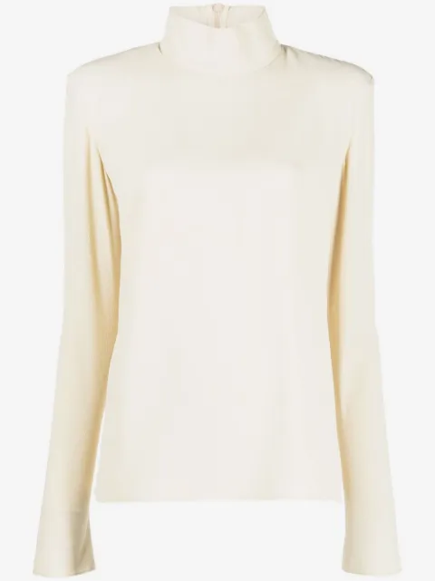 Veronique Leroy raw-cut edge long-sleeved top