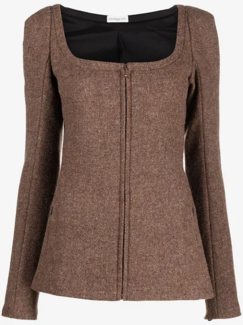 Veronique Leroy square-neck fitted jacket