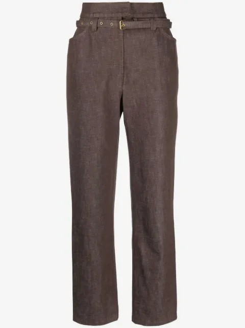 Veronique Leroy pantalones de vestir con cinturón