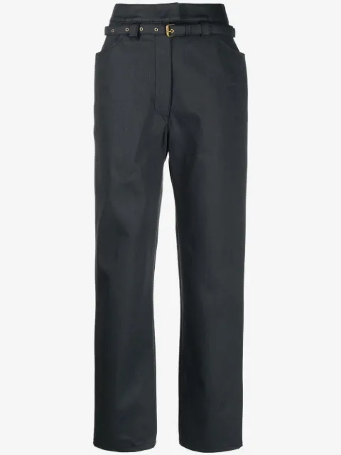 Veronique Leroy belted-waist tailored trousers