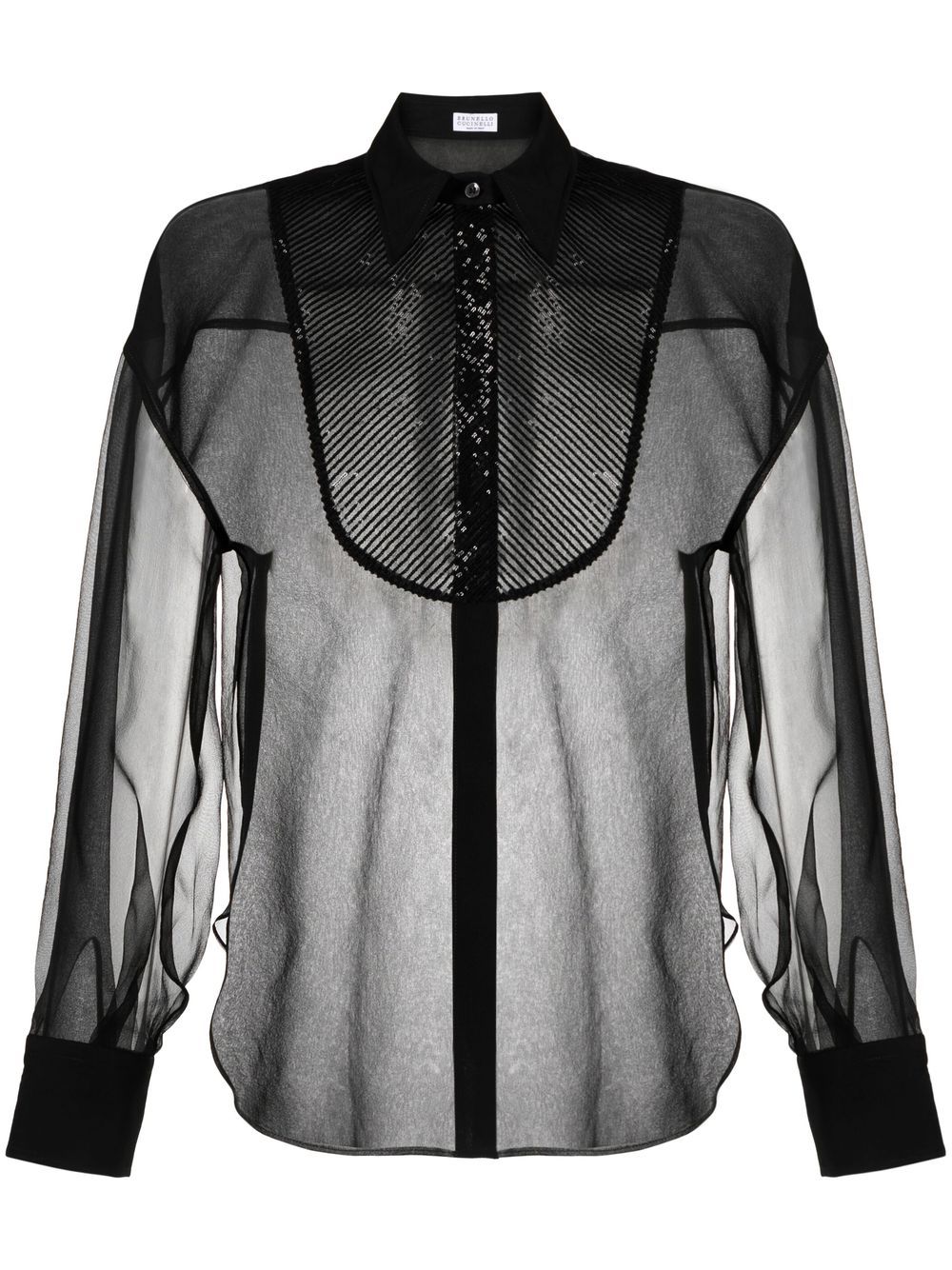 Brunello Cucinelli semi-sheer Silk Blouse - Farfetch