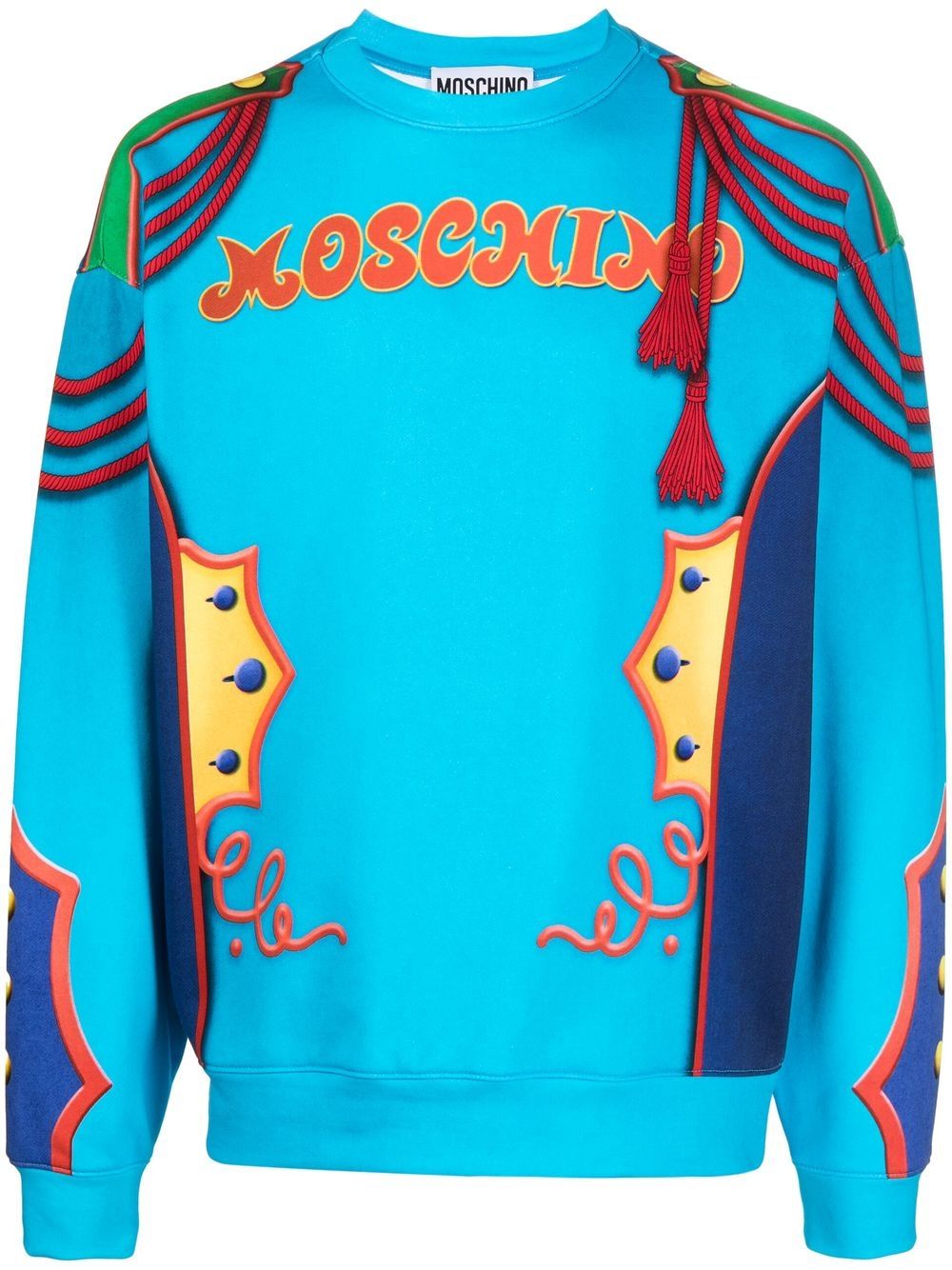 

Moschino suéter con cuello redondo y logo estampado - Azul