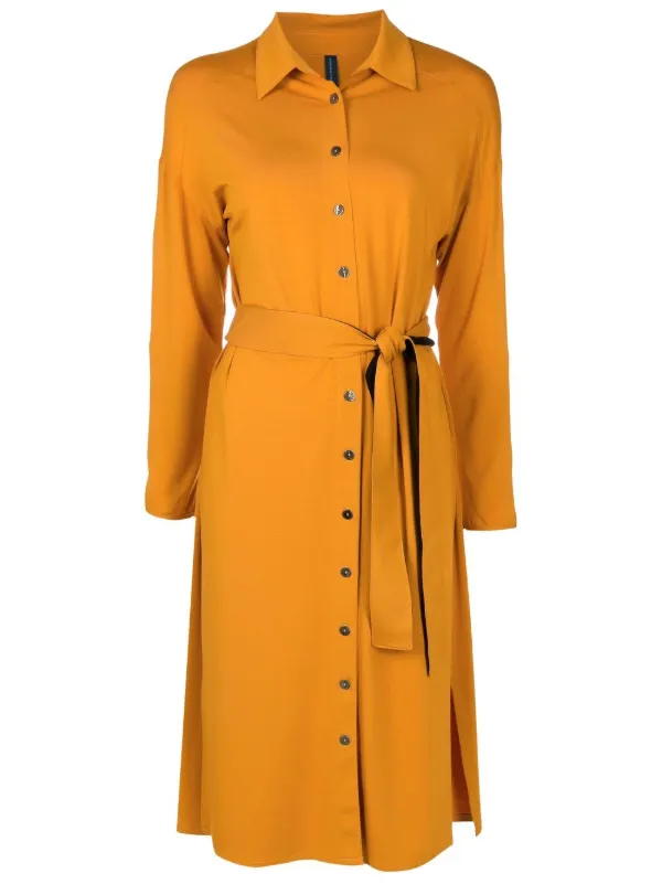 Lygia Nanny Belted Jersey Shirt Dress Yellow FARFETCH AO