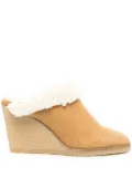 ISABEL MARANT shearling wedge mules - Brown