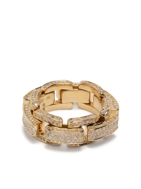 SHAY 18kt yellow gold Deco Link diamond ring