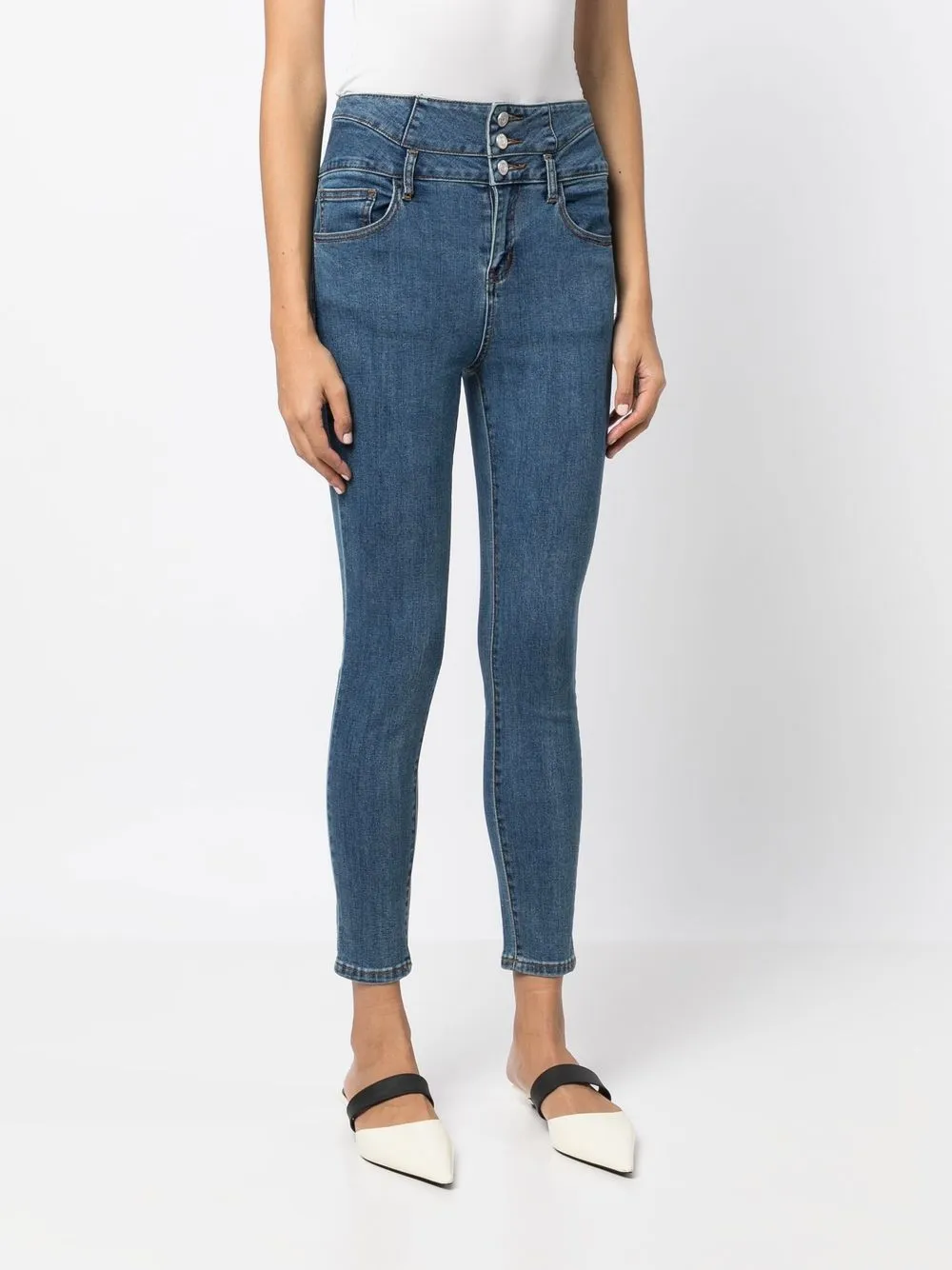 b+ab SkinnyJeans Mit Hohem Bund Farfetch