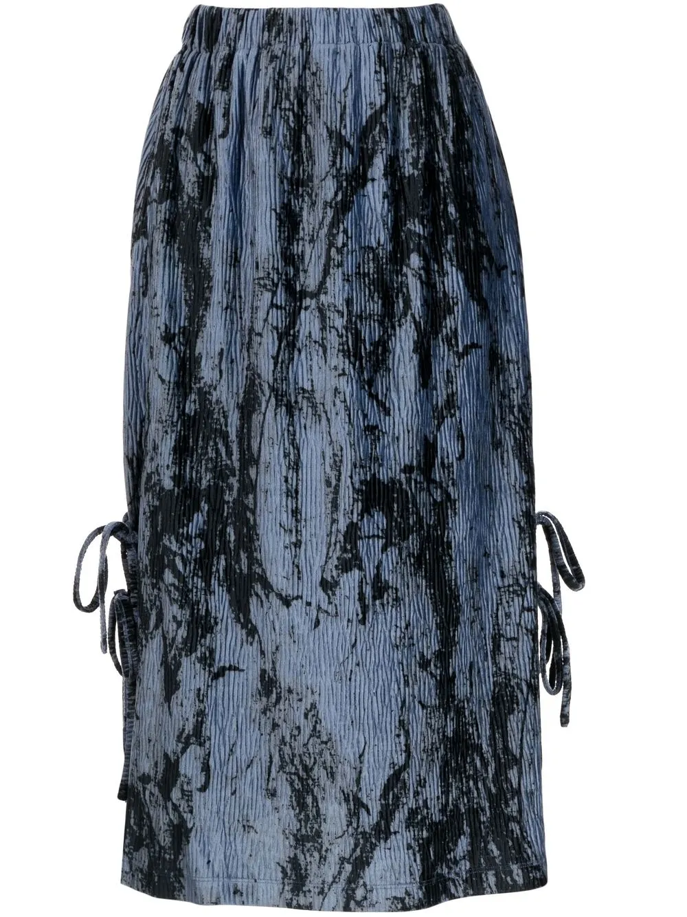 

b+ab abstract-print A-line skirt - Blue