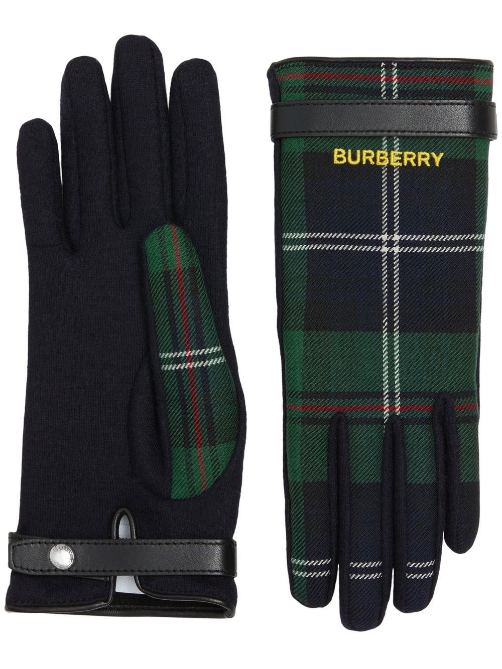 BURBERRY CHECK-PATTERN KNITTED GLOVES