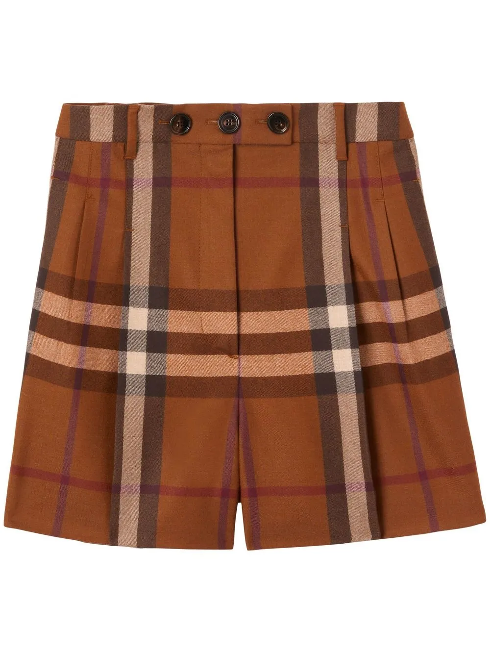 

Burberry check-print flannel tailored shorts - Brown