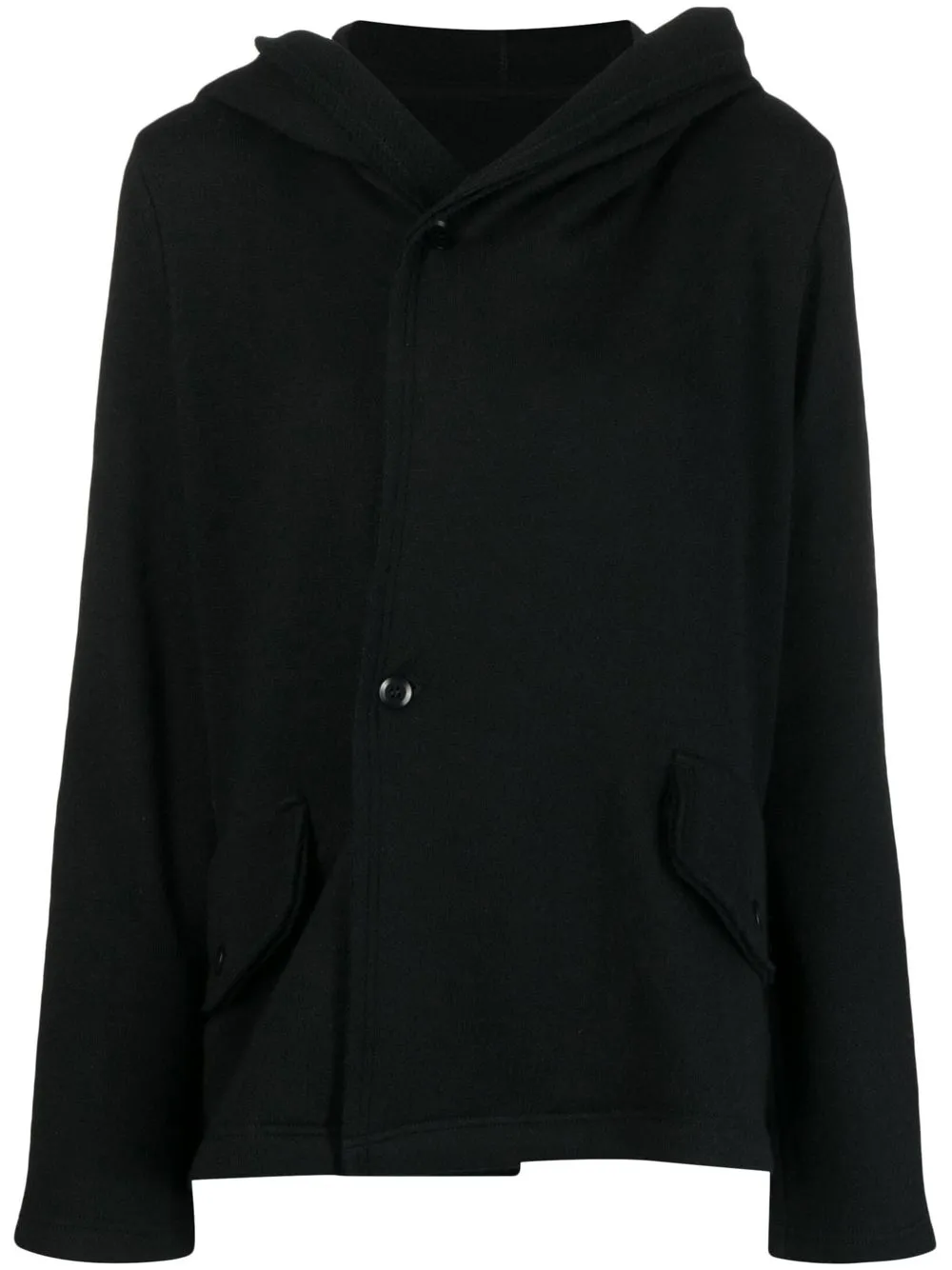 

Yohji Yamamoto button-front hooded jacket - Black