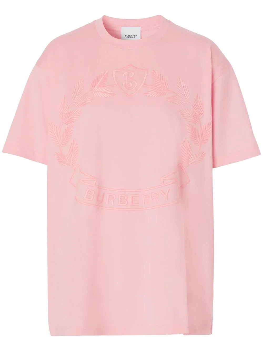 

Burberry playera con logo bordado - Rosado