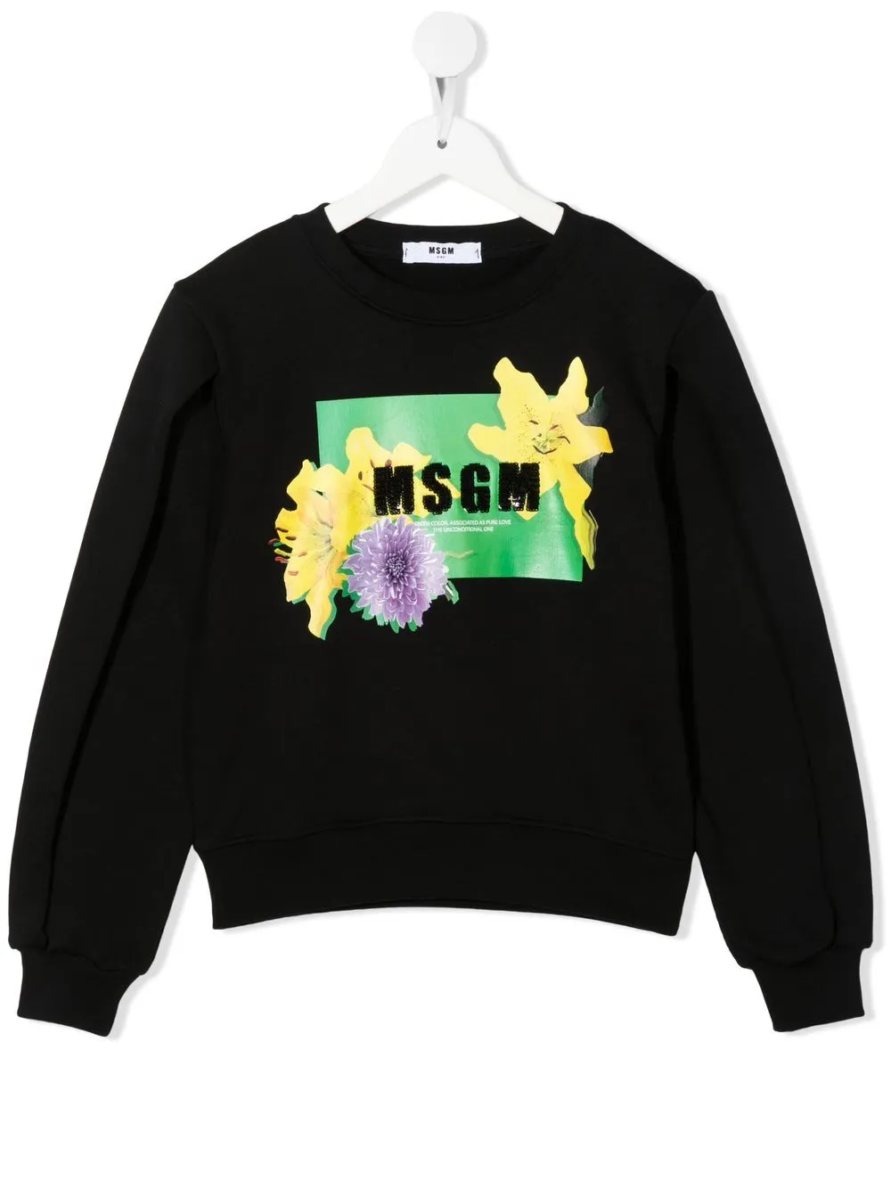 

MSGM Kids sudadera con logo y lentejuelas - Negro