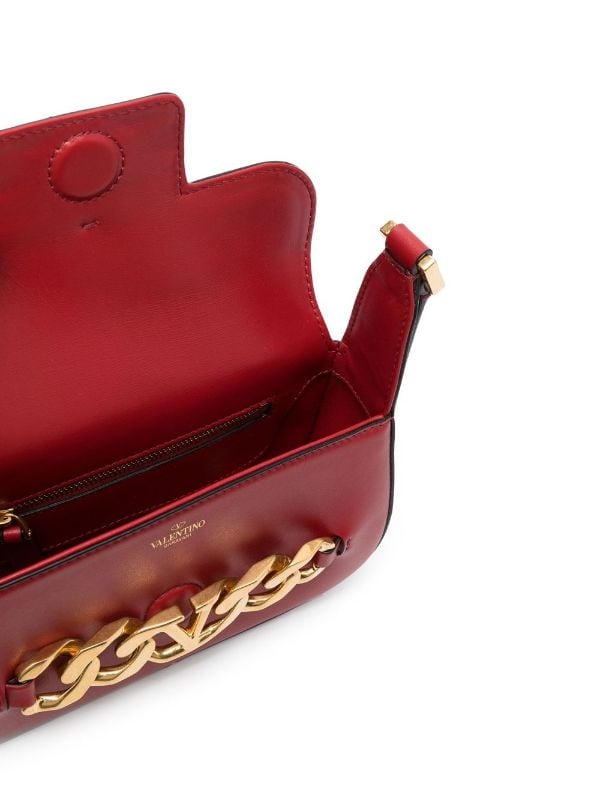 Vlogo leather crossbody bag Valentino Garavani Red in Leather