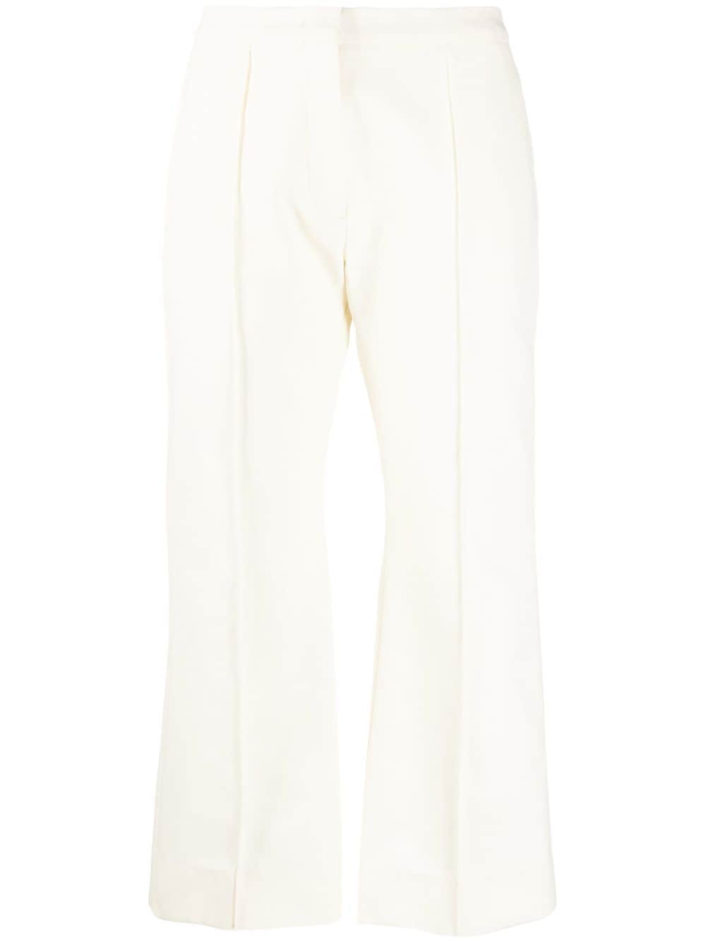 Jil Sander High-waisted Cropped Trousers In Nude
