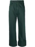 P.A.R.O.S.H. turn-up cuffs straight-leg jeans - Green