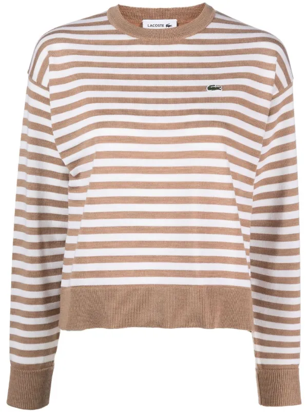 Lacoste Striped Crew Neck Jumper - Farfetch
