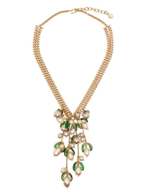 Gripoix pearl-embellished chain necklace