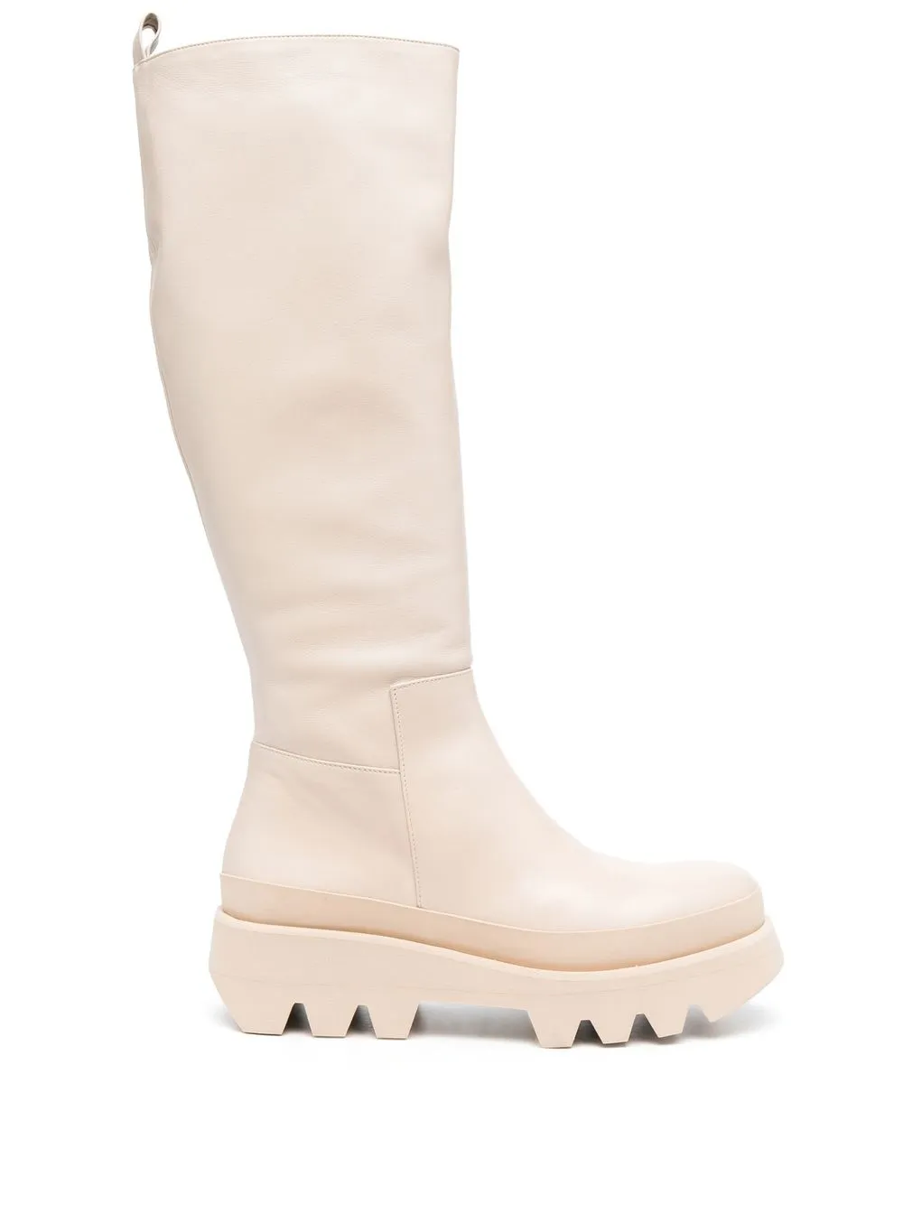 

Paloma Barceló chunky leather knee-high boots - Neutrals